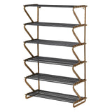 Tall,  black, metal shoe storage shelf. Great addition to any hall, practical and attractive a great addition to your hall.