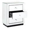 Classic, sleek 3 drawer mirrored side table 