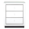 Classic, sleek 3 drawer mirrored side table 