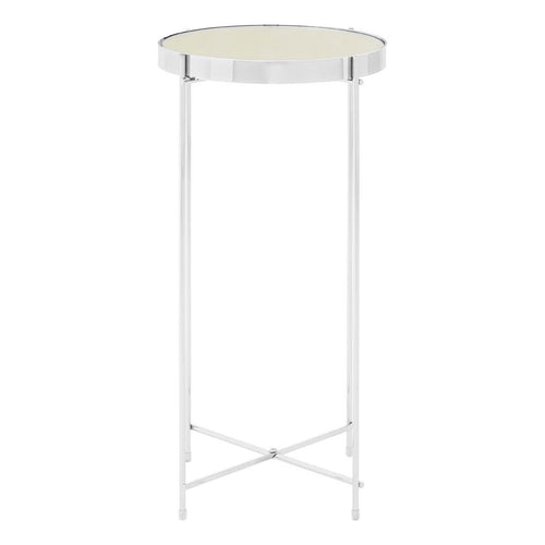 Side Table - Chrome - 60cm. Tall, elegant, slimline side table will bring discreet glamour to any decor.