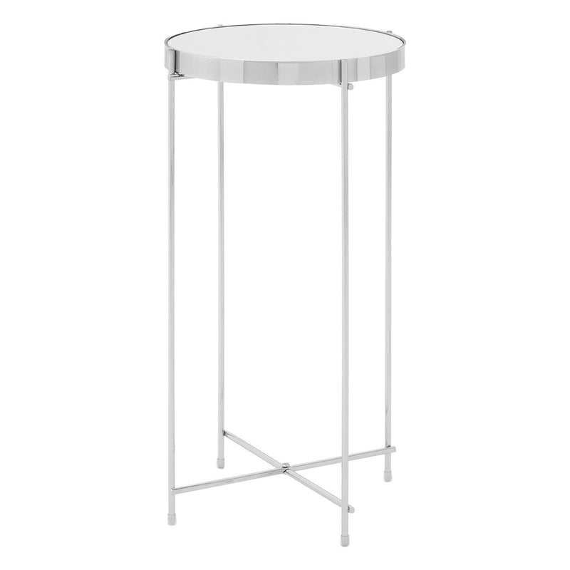 Side Table - Chrome - 60cm. Tall, elegant, slimline side table will bring discreet glamour to any decor.