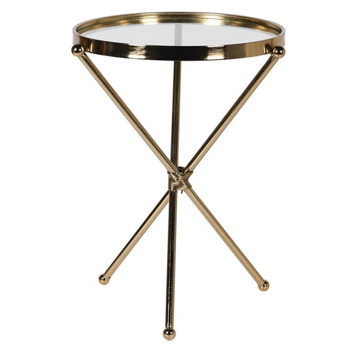 Simple Round Gilt Table 55 cm