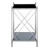 Square Black Glass and Metal Side Table