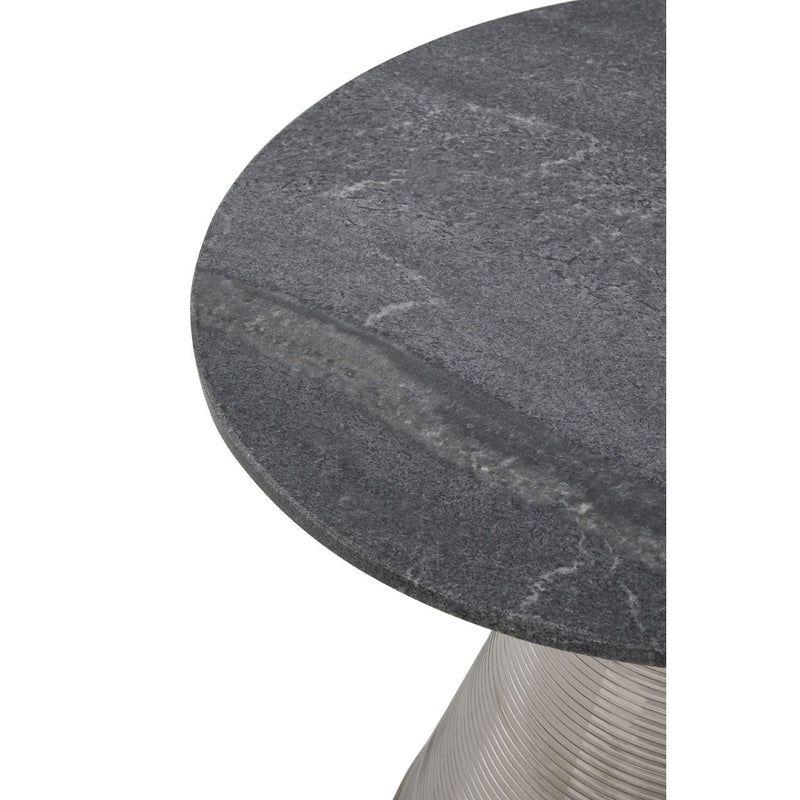 Grey Marble Nickel Metal Martini Table 56 cm