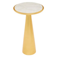 Gilt White Marble Side Table 64 cm