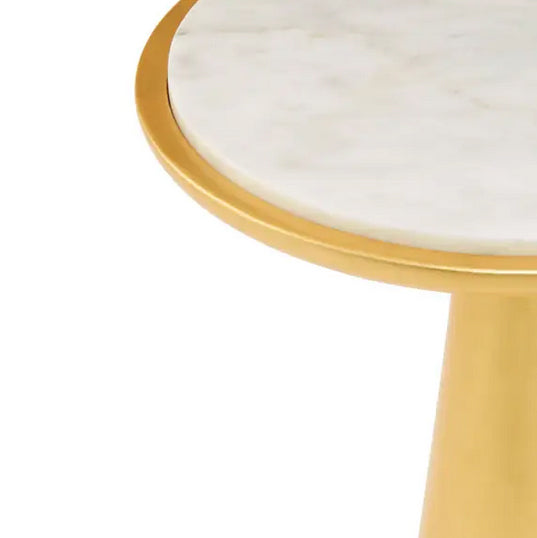 Gilt White Marble Side Table 64 cm