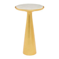 Gilt White Marble Side Table 64 cm