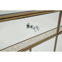 'Art Deco'  Inspired Mirrored Sideboard.  Cupboard doors are operated by a push and click mechanism. 