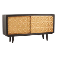 Low Gold and Black Wooden Sideboard with a definite mid-century twist.