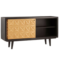 Low Gold and Black Wooden Sideboard with a definite mid-century twist.