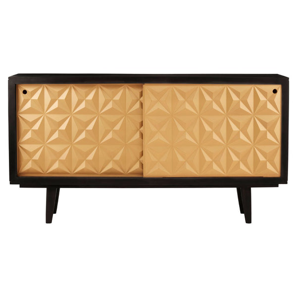 Low Gold and Black Wooden Sideboard with a definite mid-century twist.