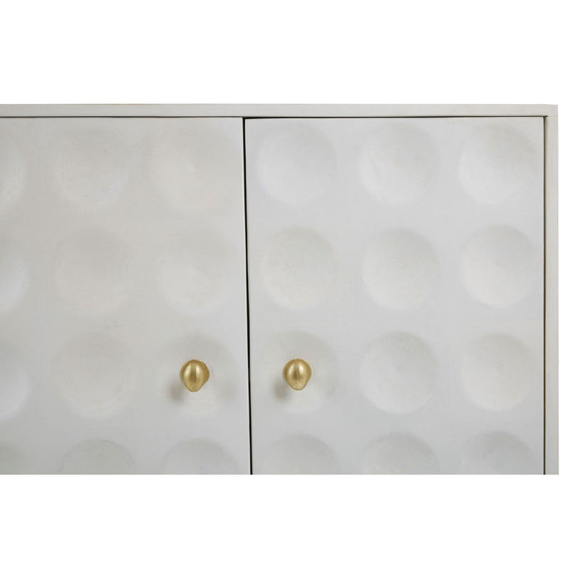 Mid-Century Style with Brushed Painted Gold Handles and White Washed Cabinet - Exceptionally stylish piece.  Stunning statement cabinet made from mango wood.