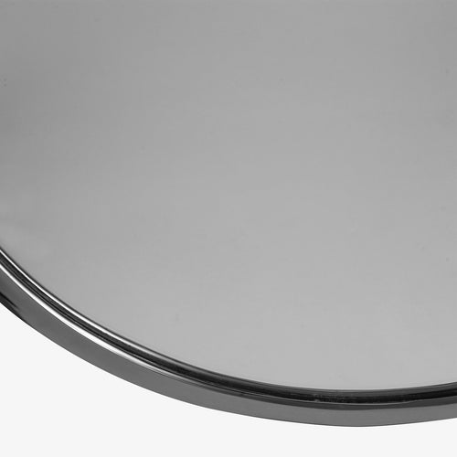 Round Mirror Brushed Silver  61 cm