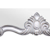 Stunningly decorative, silver ornate overmantle with curved ornate frame.