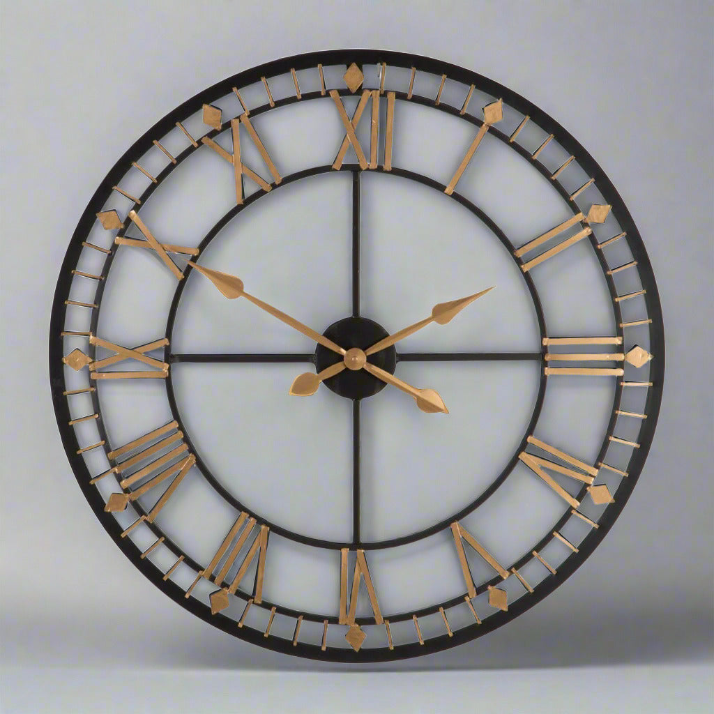 Black Kitchen Large Clock Interiors By Premier Black And Gold Wall