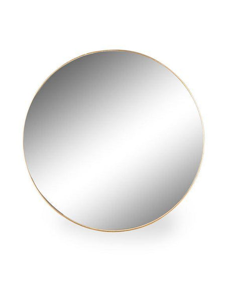 Circular Slim Framed Champagne Mirror 100 cm