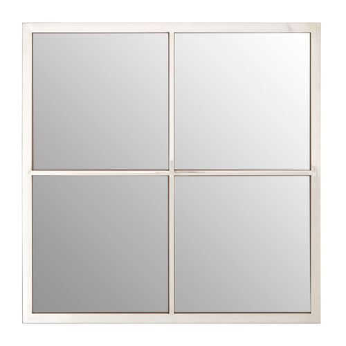 Small Silver Painted Square Window Mirror