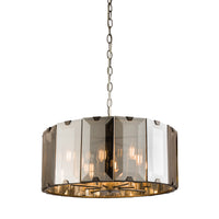 Round smoked glass ceiling pendant, the smoked glass, a dramatic polished pendant perfect over dining table.