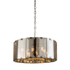 Round smoked glass ceiling pendant, the smoked glass, a dramatic polished pendant perfect over dining table.