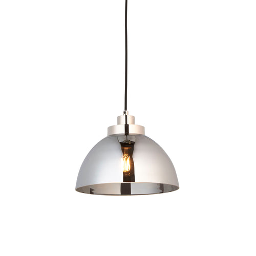 Smoked glass pendant with nickel metal fittings, stunning kitchen or island light perfect with a filament bulb to set it off.