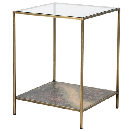 Faux White Marble Side Table on Gilt Base 63 cm