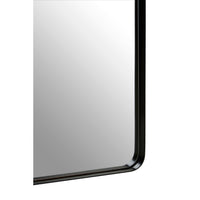 Simple black metal framed square mirror