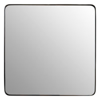 Simple black metal framed square mirror