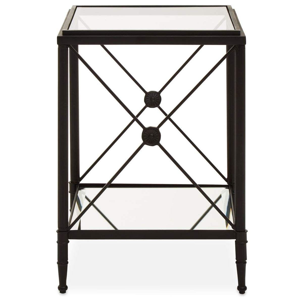 Square, black metal and tempered glass. One of our favourite side tables, we have them in the brass finish but now they come in black, perfect for a contemporary home. A classic metal and glass cross legged side or sofa table.


H: 57 cm W: 41 cm D: 41 cm