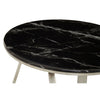 Stainless Steel Coffee Table With Black Marble Top
