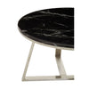 Stainless Steel Coffee Table With Black Marble Top
