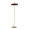 Stunning brushed gold floor lamp with disc shaped top.