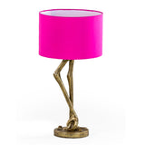 Gold Flamingo Lamp with Pink Shade