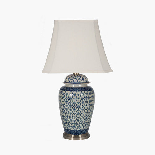 Classic blue and white lampbase and shade