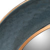 Round Teal Metal Mirror 88 cm