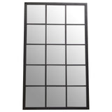 Tall 15 pane black wooden window mirror, exceptional size.