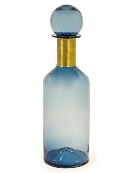Slim Blue Glass Apothecary Bottle