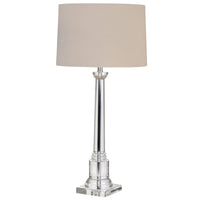 Tall, elegant, crystal column table lamp, a perfect fit anywhere you want to add a touch of luxury. With a neutral coloured shade this is a real quality, statement lamp.