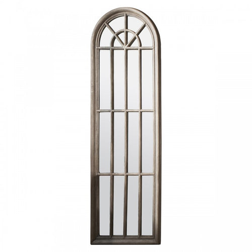 Tall Narrow Pale Wood Window Mirror 180 cm
