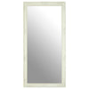 Exceptionally tall, white, lightly carved baroque framed mirror.