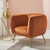 Burnt Orange Velvet Chair W: 79 cm D: 73 cm H: 71 cm