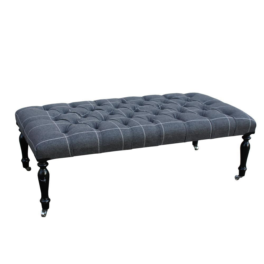 Savile Row Buttoned Coffee Table Stool