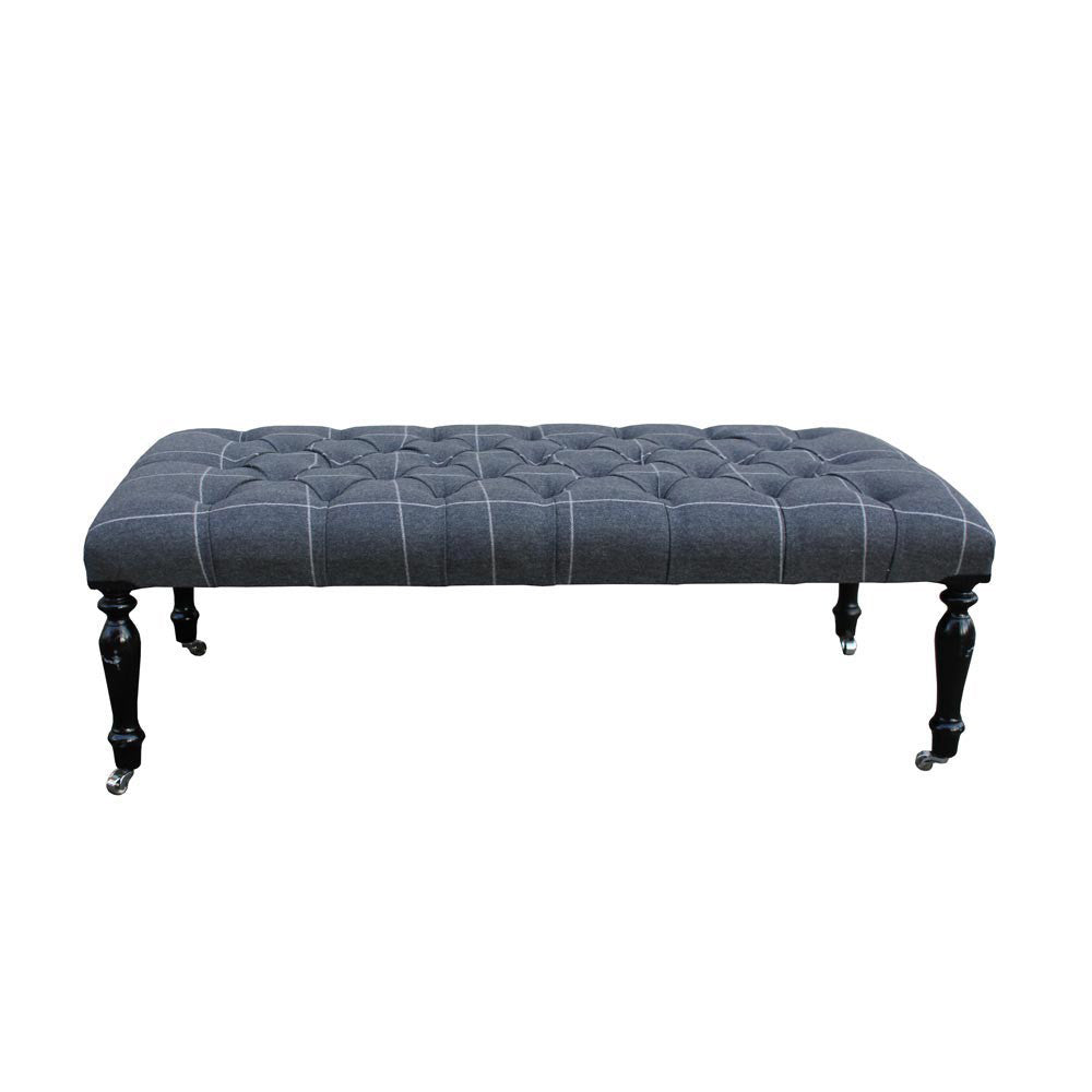 Savile Row Buttoned Coffee Table Stool