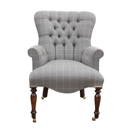 Chalk Check Button Back Chair - Large