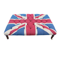 Union Jack Buttoned Coffee Table Stool W: 120 cm