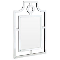 This elegant glass cut out mirror is stylish and simple while adds interest to your wall.  An unusual and interesting feature mirror that will lift any space. 