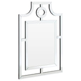 This elegant glass cut out mirror is stylish and simple while adds interest to your wall.  An unusual and interesting feature mirror that will lift any space. 