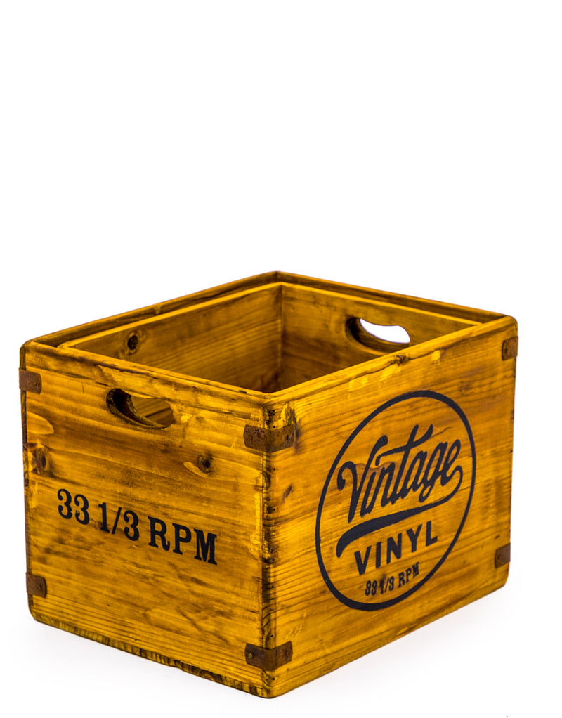 Vintage Vinyl Record Storage Boxes - Wooden Crates