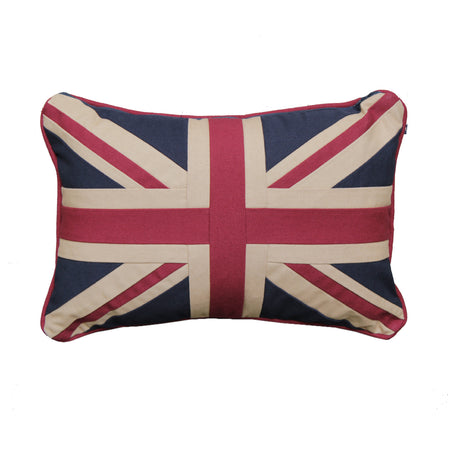 Square Union Jack Cushion with Crest 45 x 45 cm
