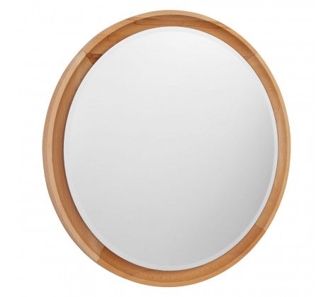 Simple but stunning round mirror in Beechwood