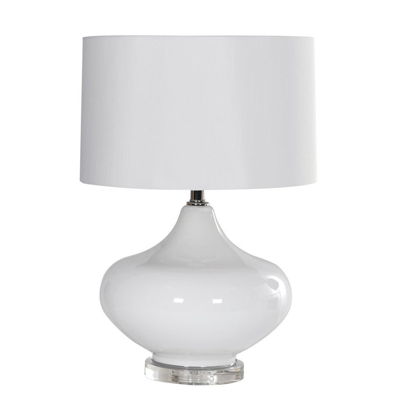 A large white glass lamp base and shade, for the most neutral decor, these lamps would be perfect.